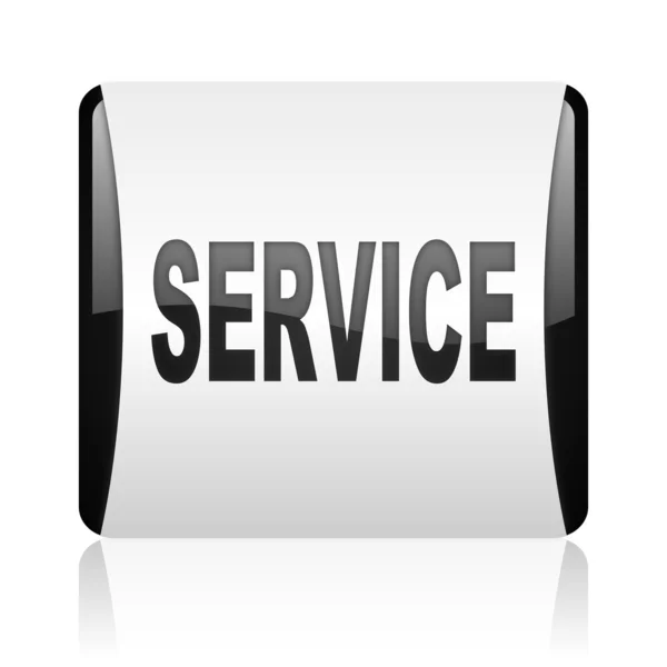 서비스 검은색과 흰색 사각형 웹 광택 아이콘 — 스톡 사진