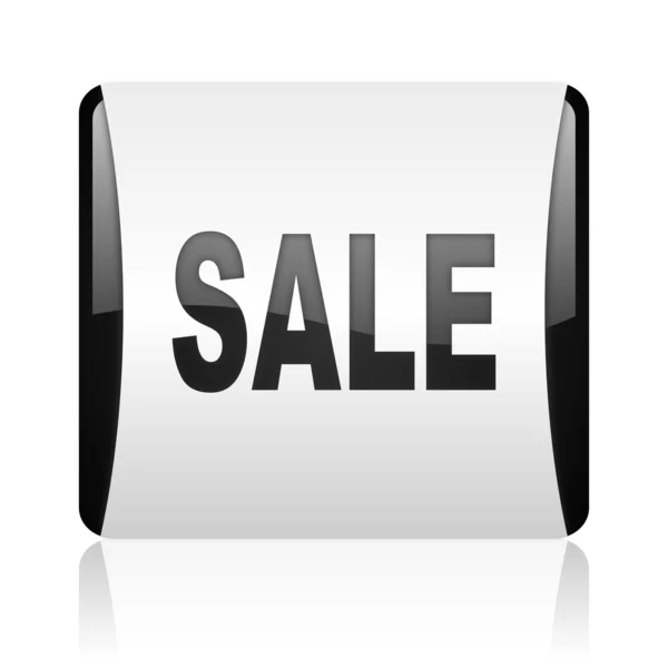 Försäljning svarta och vita kvadratiska web blanka ikonen — Stockfoto