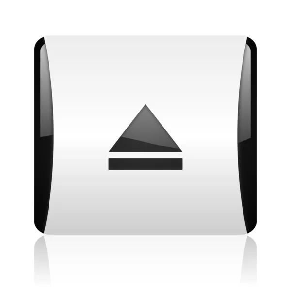 Ejetar preto e branco quadrado web ícone brilhante — Fotografia de Stock