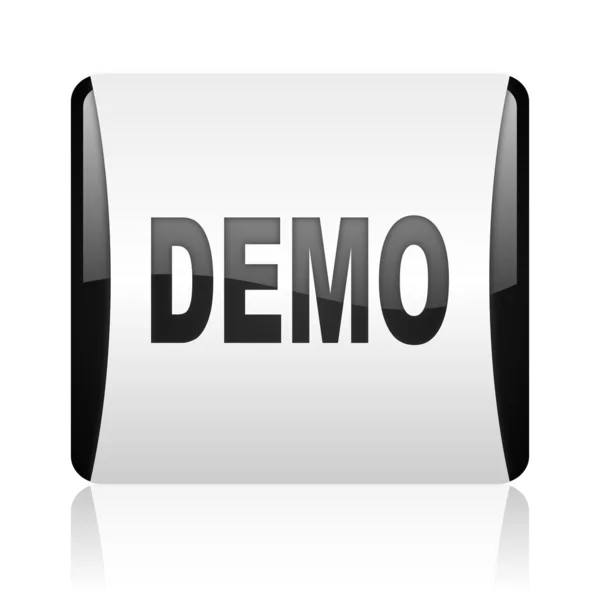 Demo web cuadrada en blanco y negro icono brillante —  Fotos de Stock