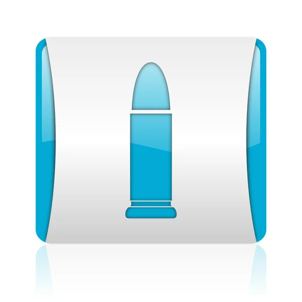 Munición azul y blanco cuadrado web icono brillante — Foto de Stock