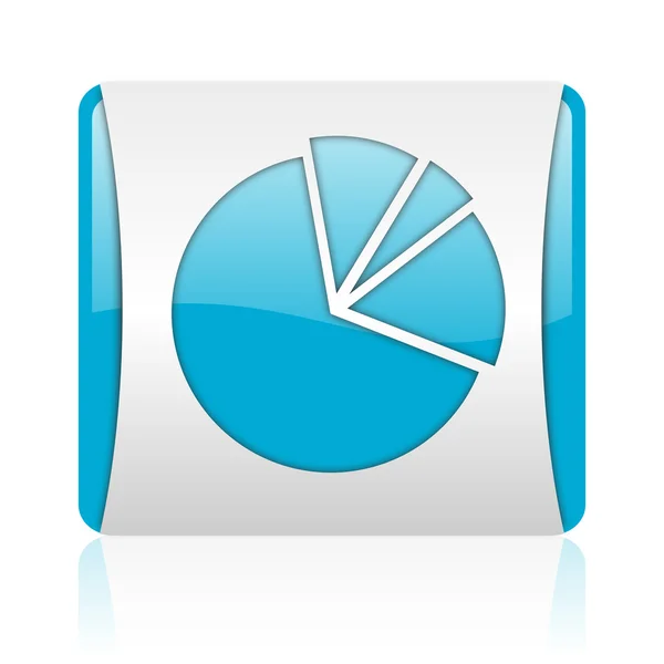 図の青と白の正方形の web 光沢のあるアイコン — ストック写真