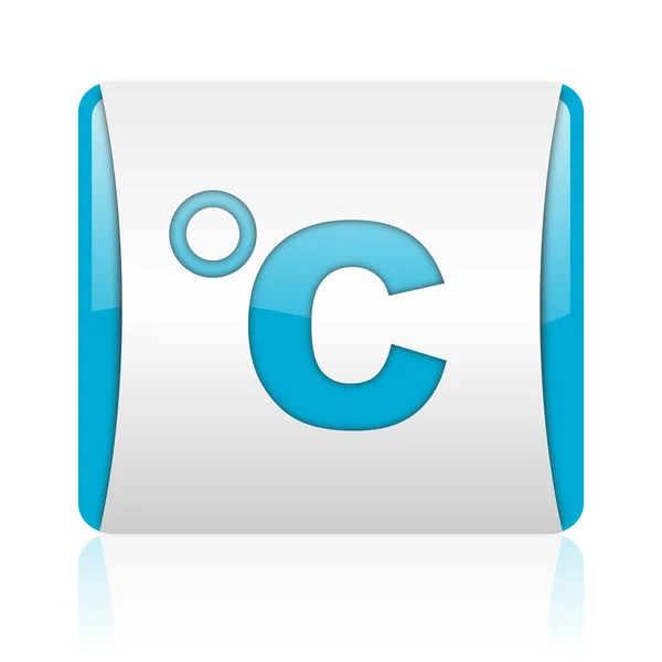 Celsius blue and white square web glossy icon — Stock Photo, Image