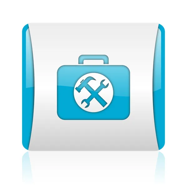 Toolkit blue and white square web glossy icon — Stock Photo, Image