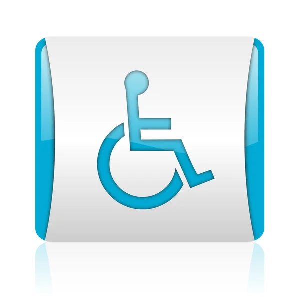 Accessibility blue and white square web glossy icon — Stock Photo, Image