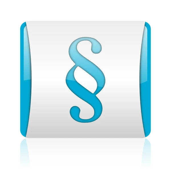 Ustęp niebieski i biały kwadrat WWW błyszczący ikona — Zdjęcie stockowe