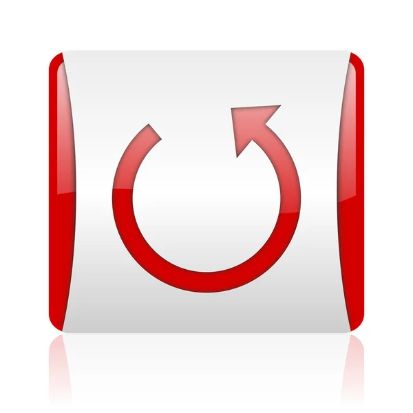 Rotate red and white square web glossy icon — Stock Photo, Image