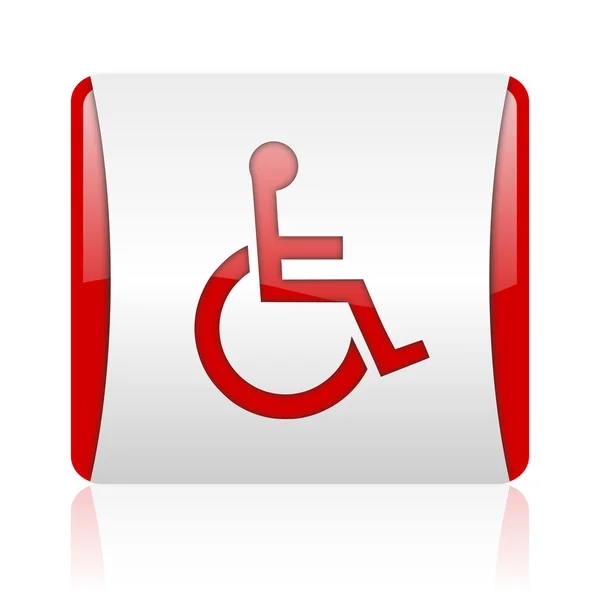 Accessibilité rouge et blanc carré web icône brillante — Photo