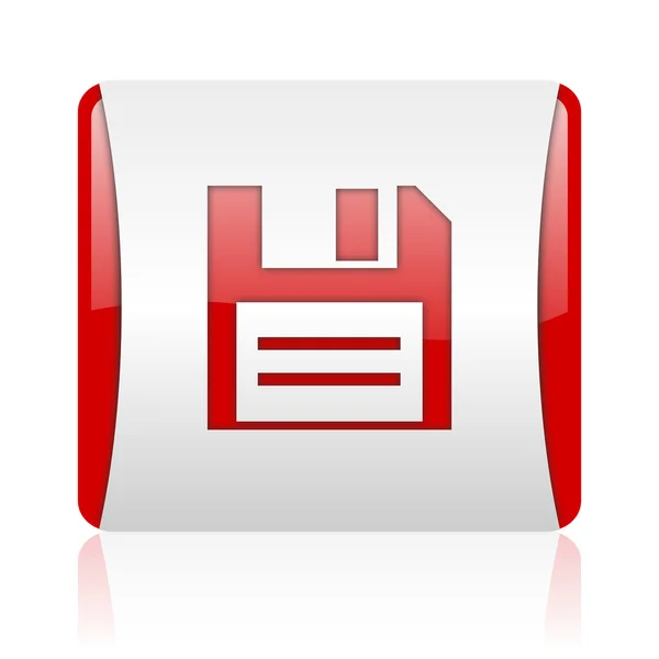Dysk czerwony i biały kwadrat WWW błyszczący ikona — Zdjęcie stockowe