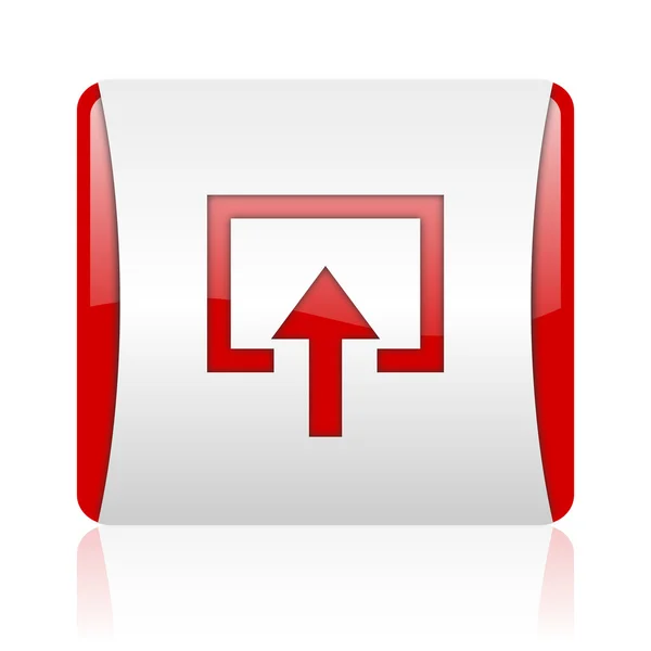 Enter red and white square web glossy icon — Stock Photo, Image