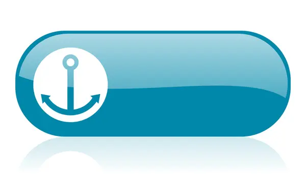 Kotwica niebieski WWW błyszczący ikona — Zdjęcie stockowe