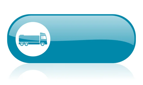 Vrachtwagen blauwe web glanzende pictogram — Stockfoto