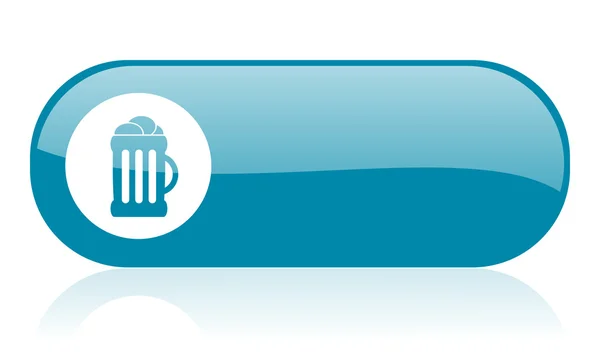 Beer blue web glossy icon — Stock Photo, Image