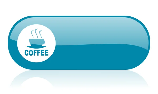 Coffee blue web glossy icon — Stock Photo, Image