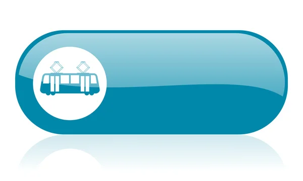 Tram ícone brilhante web azul — Fotografia de Stock