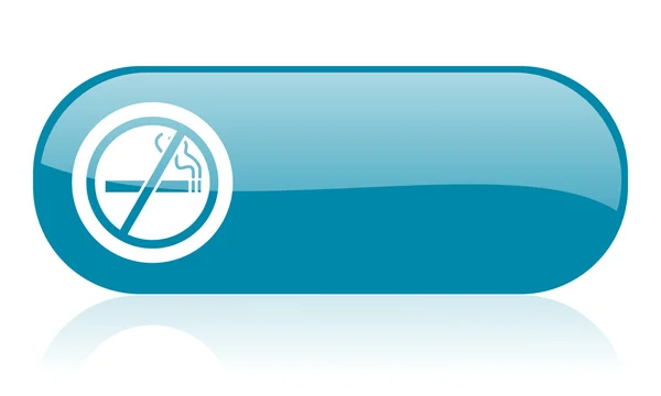 Nie palenie niebieski WWW błyszczący ikona — Zdjęcie stockowe