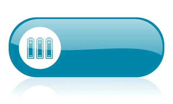 Lesklý ikona baterie modrá webové — Stock fotografie
