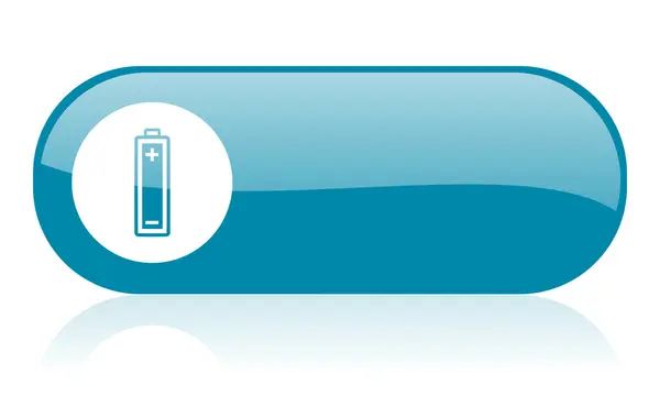 Batería azul web icono brillante — Foto de Stock