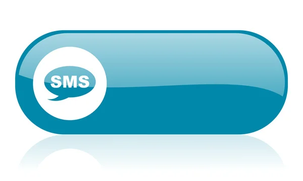 Sms blue web glossy icon — Stock Photo, Image