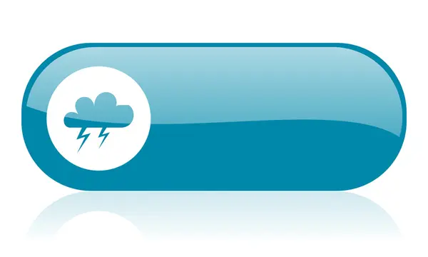 天気予報ブルー web 光沢のあるアイコン — ストック写真
