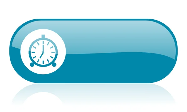 Alarm clock blue web glossy icon — Stock Photo, Image