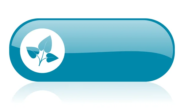 Eko mavi web parlak simgesi — Stok fotoğraf