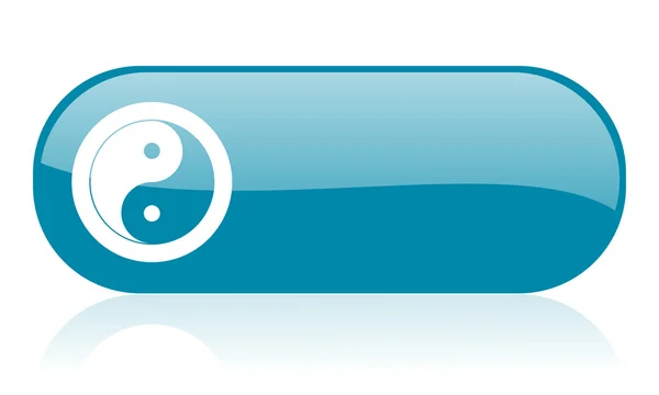 Ying yang blauwe web glanzende pictogram — Stockfoto