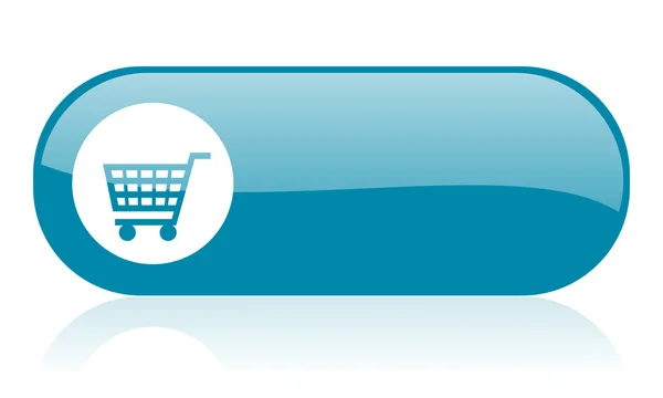 Shopping cart blue web glossy icon — Stock Photo, Image