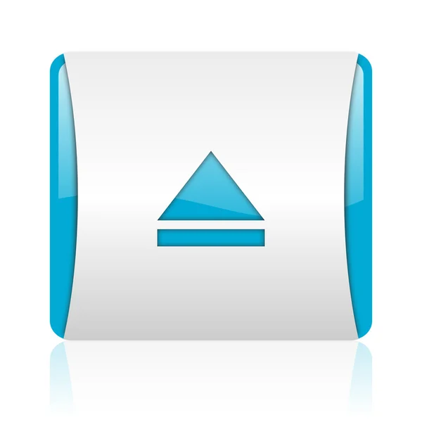 Mata ut blå och vita kvadratiska web blanka ikonen — Stockfoto