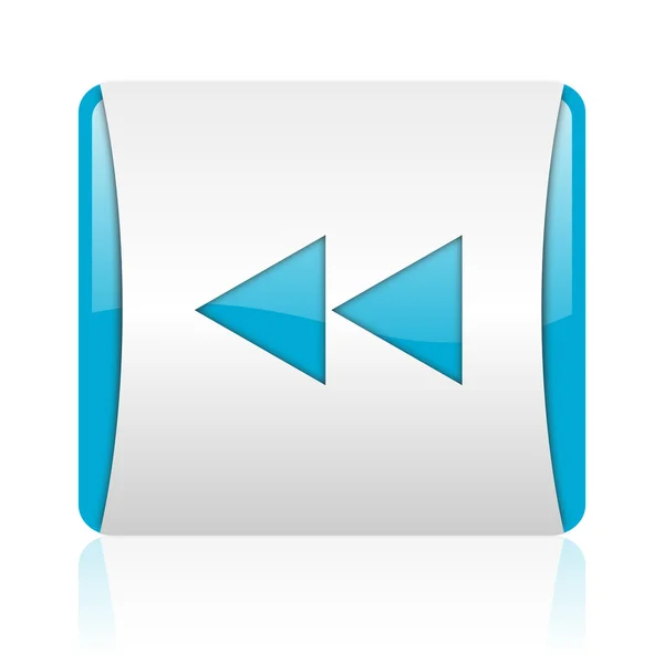 Scroll blue and white square web glossy icon — Stock Photo, Image