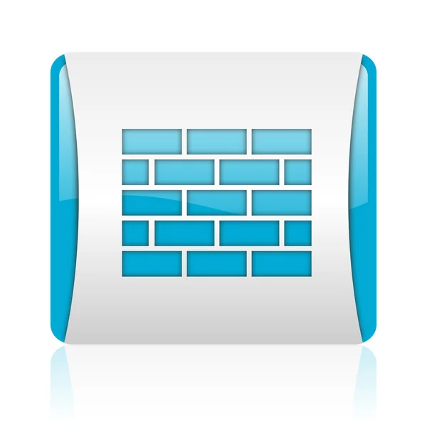 Firewall blue and white square web glossy icon — Stock Photo, Image