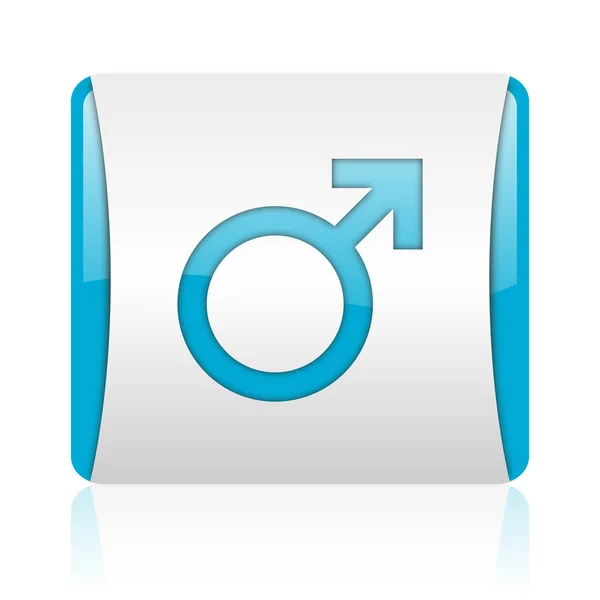 Sex blue and white square web glossy icon — Stock Photo, Image