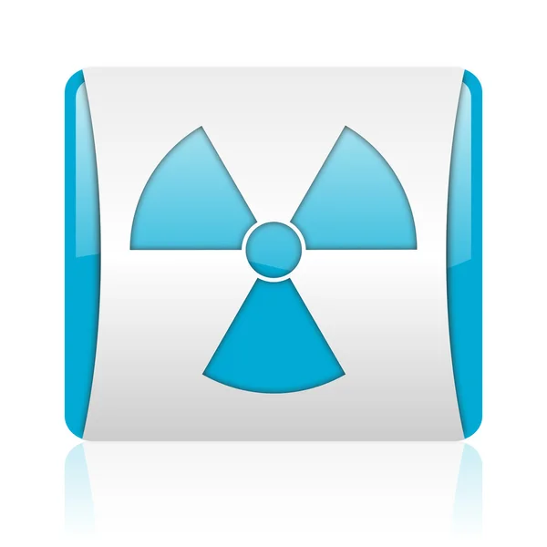 Radiation blue and white square web glossy icon — Stock Photo, Image