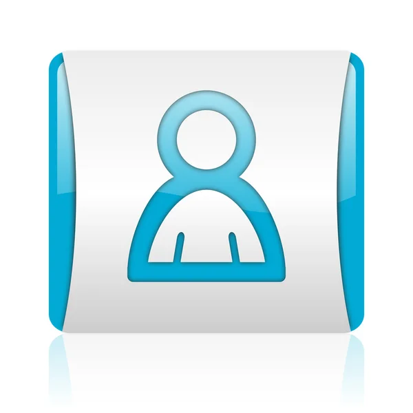 Konto niebieski i biały kwadrat WWW błyszczący ikona — Zdjęcie stockowe