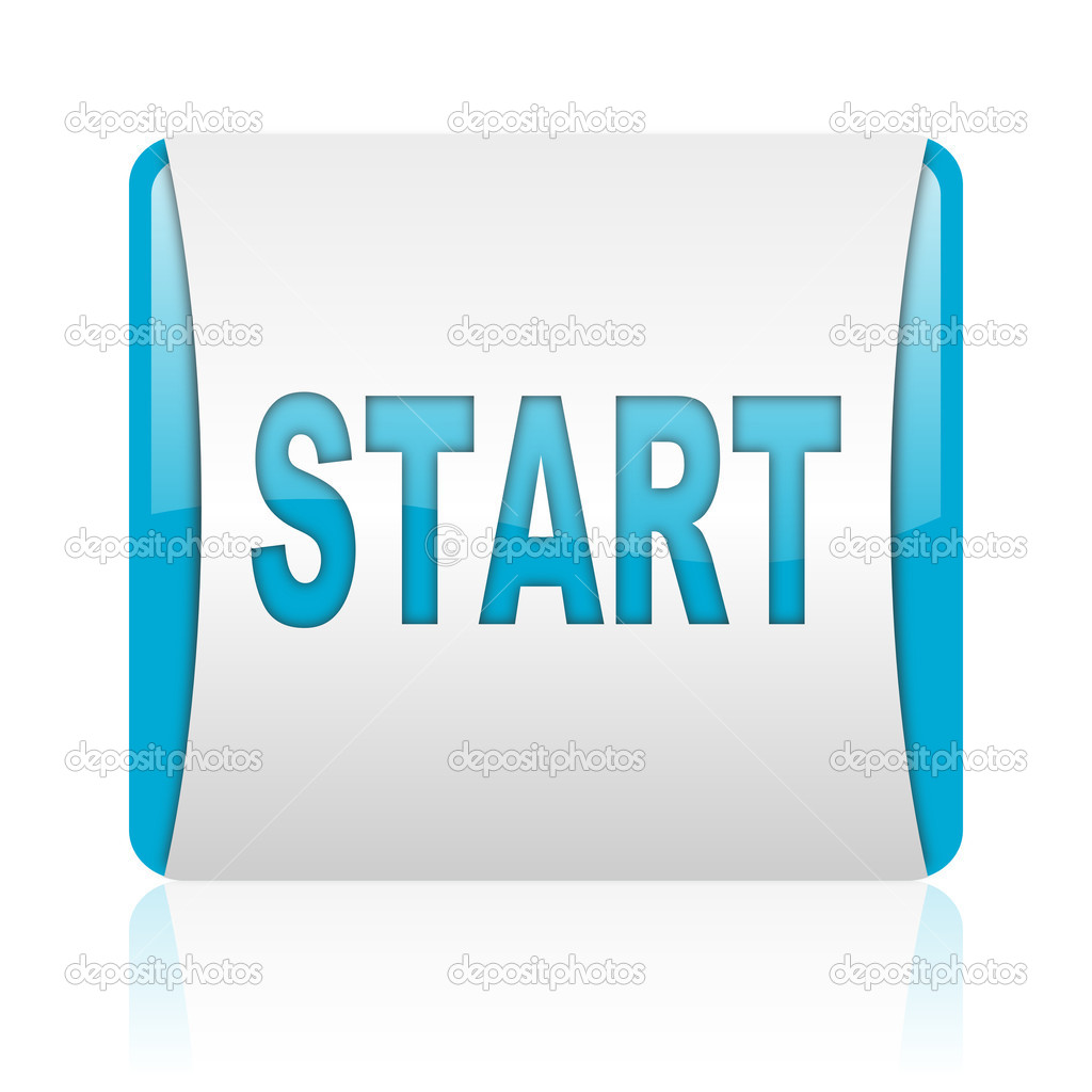 Start blue and white square web glossy ico