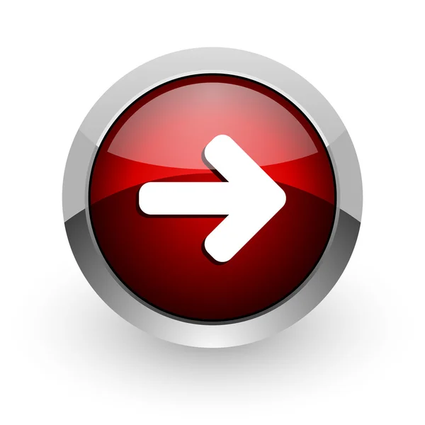 Šipka, vpravo červený kruh webové lesklý ikona — Stock fotografie