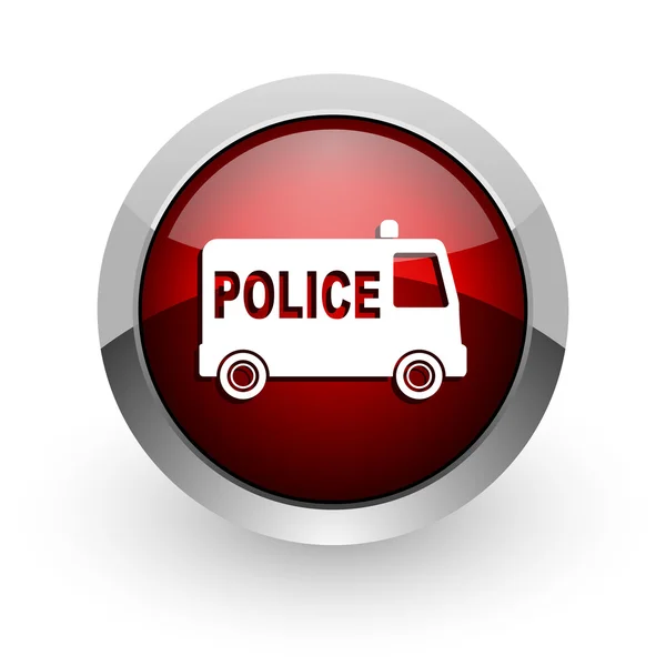 Police red circle web glossy icon — Stock Photo, Image