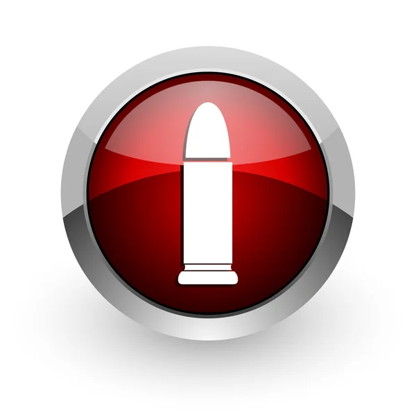 Munition roter Kreis Web-Hochglanz-Symbol — Stockfoto