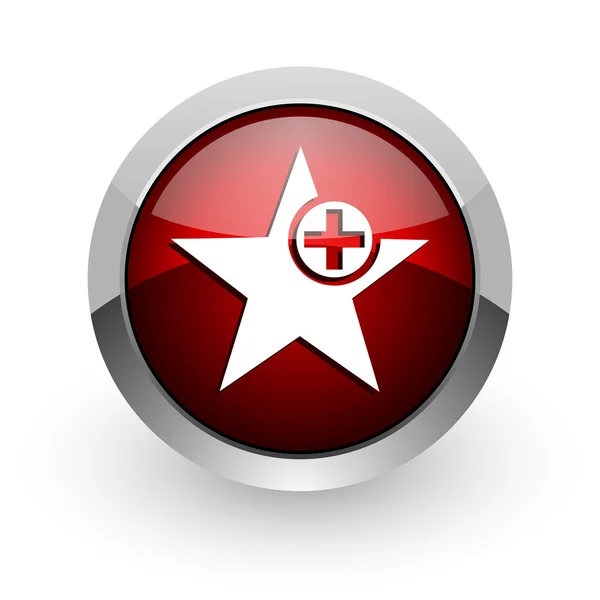 Γυαλιστερό εικονίδιο web αστέρι κόκκινος κύκλος — Φωτογραφία Αρχείου