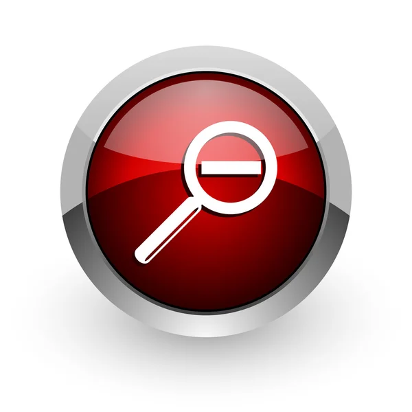 Magnification red circle web glossy icon — Stock Photo, Image