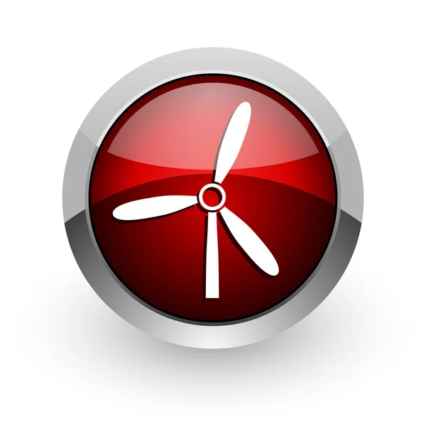 Windmühle roter Kreis Web-Hochglanz-Symbol — Stockfoto