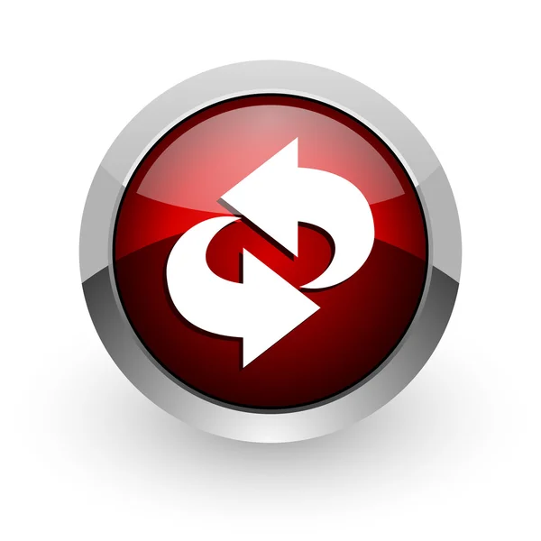 Rotate red circle web glossy icon — Stock Photo, Image