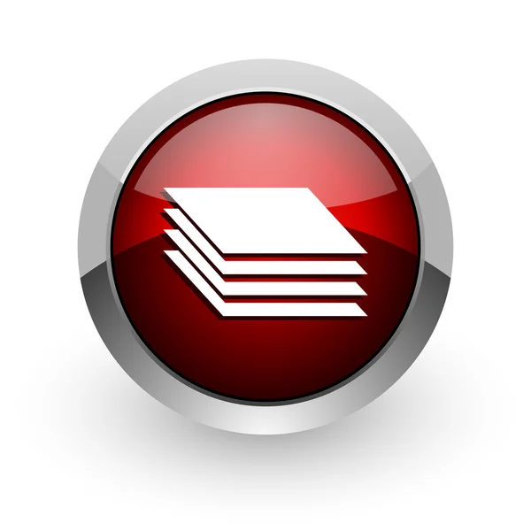 Layers red circle web glossy icon — Stock Photo, Image