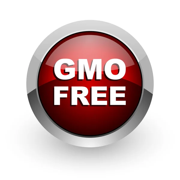 GMO fria röd cirkel web blanka ikonen — Stockfoto