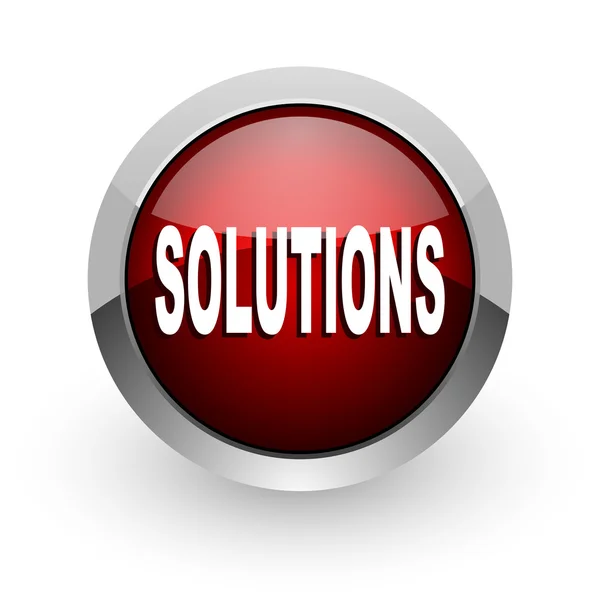 Solutions red circle web glossy icon — Stock Photo, Image