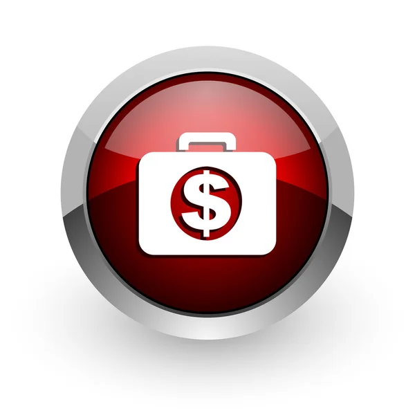 Financial red circle web glossy icon — Stock Photo, Image