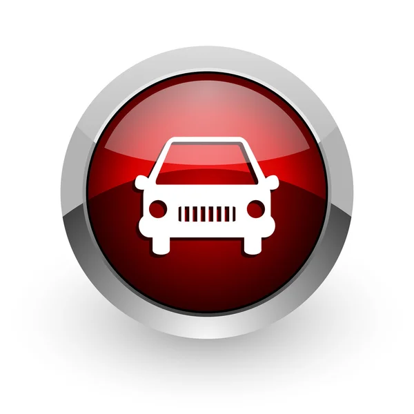 Car red circle web glossy icon — Stock Photo, Image