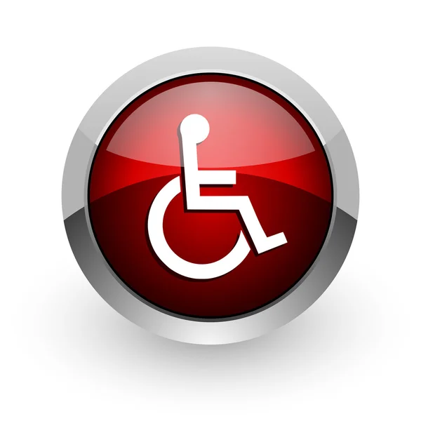 Accessibilité cercle rouge web icône brillante — Photo