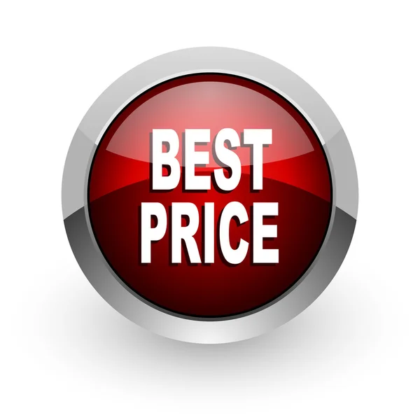 Mejor precio círculo rojo web icono brillante —  Fotos de Stock