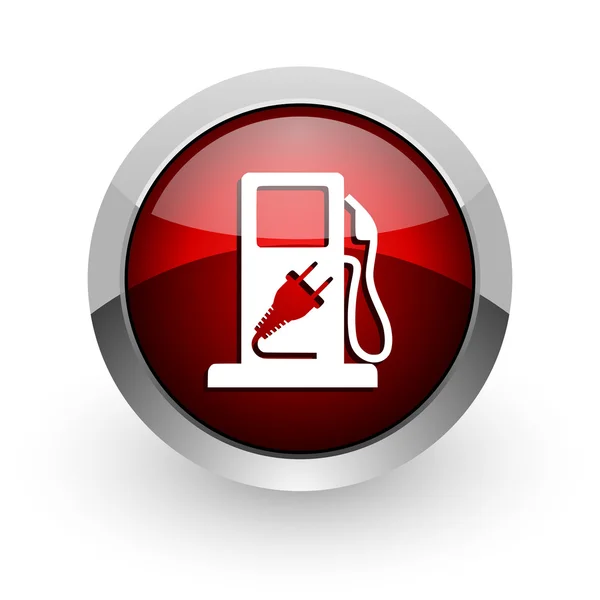 Fuel red circle web glossy icon — Stock Photo, Image